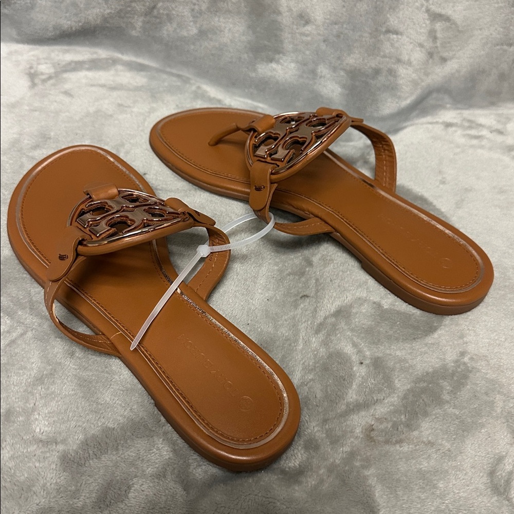 Tory Burch Metal Miller Soft Leather Sandals Size 8.5 - Picture 4 of 7